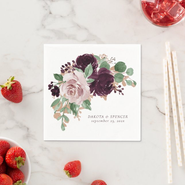 Guardanapo De Papel Moody Passions | Rosas De Vinho Roxo Dramático Per (Insitu)