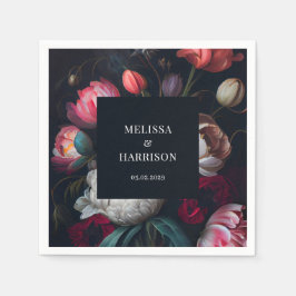 Guardanapo De Papel Moody Peony Painterly Floral Wedding