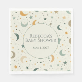 Guardanapo De Papel Moon and Stars Boho Baby Adoption Shower
