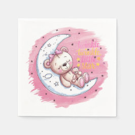 Guardanapo De Papel Moonlit Snuggles: Chá de fraldas de Garota do Sonh