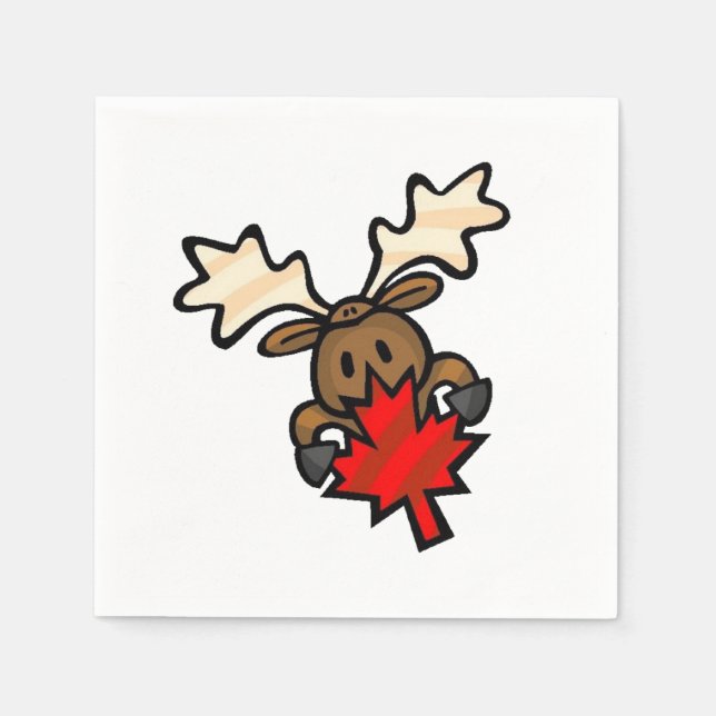 Guardanapo De Papel Moose Canadiana de Cartoon Bonito (Frente)