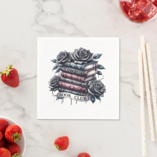 Guardanapo De Papel Morally Cinza Book Club Napkins