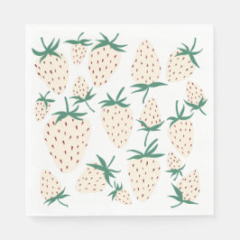 Guardanapo De Papel Morango Branco Pineberry PERSONALIZADO Chá de Noiv