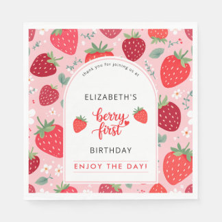 Guardanapo De Papel Morango de Berry First Cute primeiro aniversario G