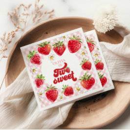 Guardanapo De Papel Morango Dois Doce 2º Aniversário