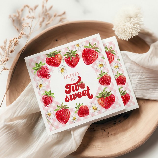 Guardanapo De Papel Morango Dois Doce 2º Aniversário (Criador carregado)