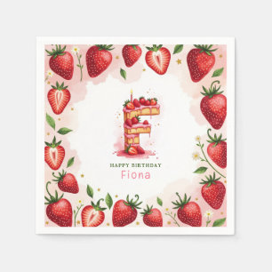 Guardanapo De Papel Morango Papel de Aniversário Nápoles - Letra F Bol