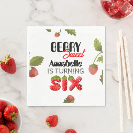 Guardanapo De Papel Morango Sexto Aniversário