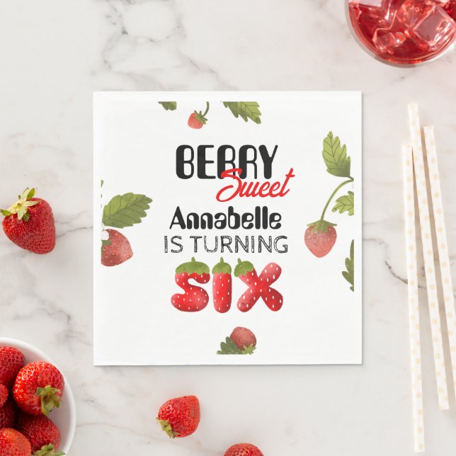 Guardanapo De Papel Morango Sexto Aniversário (Insitu)
