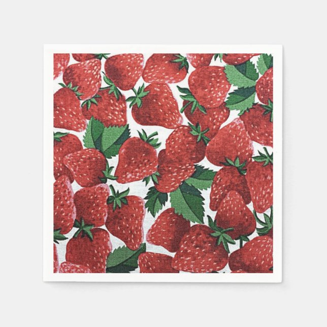Guardanapo De Papel Morangos e Creme (Frente)