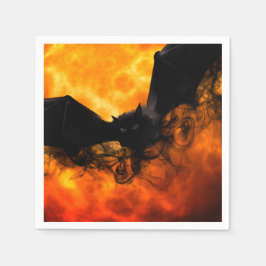 Guardanapo De Papel Morcego e lua de colheita caem preto laranja elega