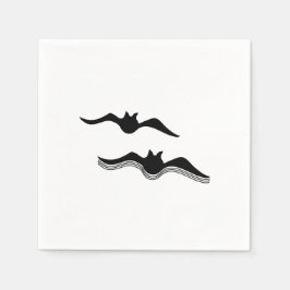 Guardanapo De Papel Morcegos de Halloween, Preto