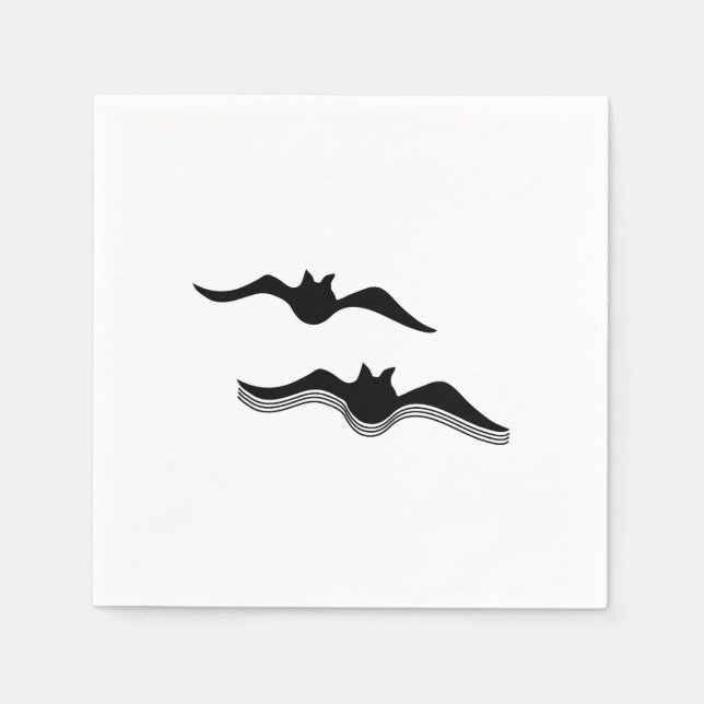 Guardanapo De Papel Morcegos de Halloween, Preto (Frente)