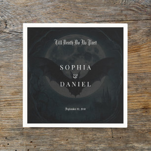 Guardanapo De Papel Morte Romântica Bats Lua Casamento Gótico