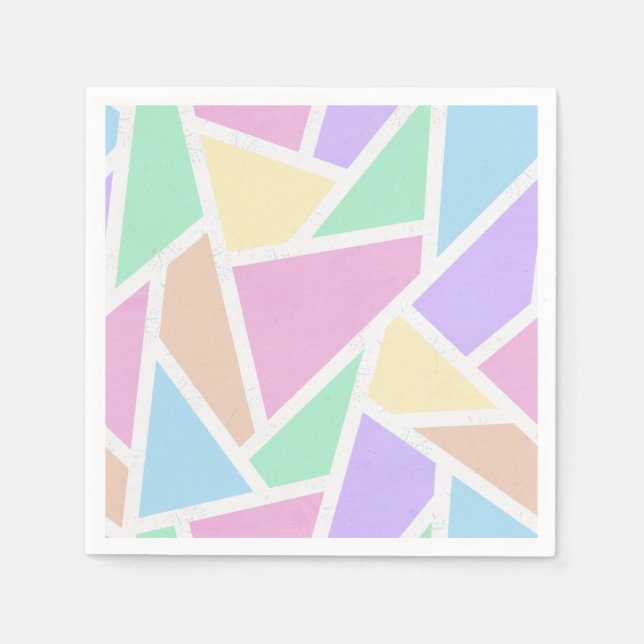 Guardanapo De Papel Mosaico arco-íris de pastel (Frente)