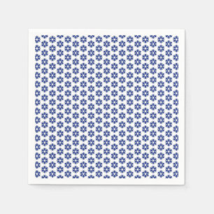 Guardanapo De Papel Mosaico Floral Azul Marinho
