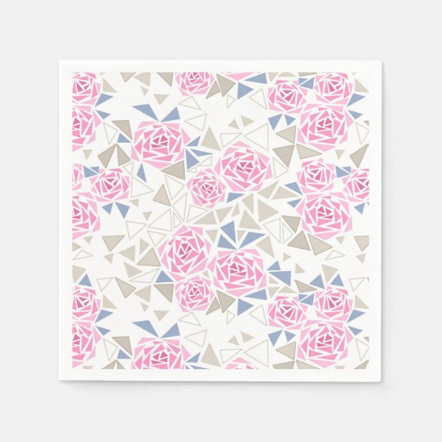 Guardanapo De Papel Mosaico, flores, abstrato flores (Frente)