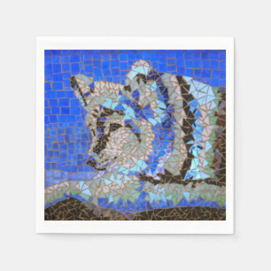 Guardanapo De Papel Mosaico Lobo