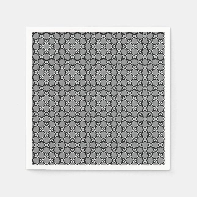 Guardanapo De Papel Mosaico Negro e Branco (Frente)