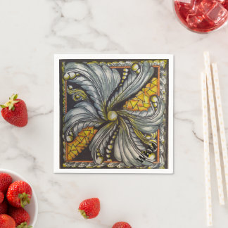 Guardanapo De Papel Mosaico Negro e Dourado