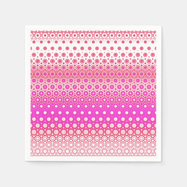 Guardanapo De Papel Mosaico Rosa e Vermelho (Frente)