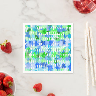 Guardanapo De Papel Mosaicos Azul e Verde