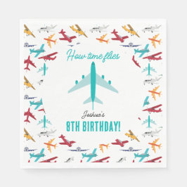 Guardanapo De Papel Moscas de Aniversário de criança de avião