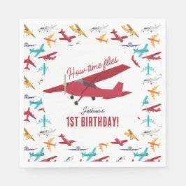 Guardanapo De Papel Moscas de primeiro aniversario de avião