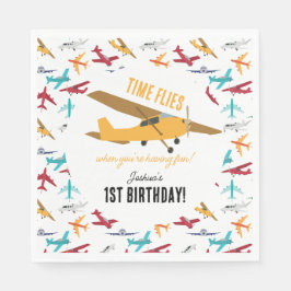 Guardanapo De Papel Moscas de primeiro aniversario de Aviões Amarelas