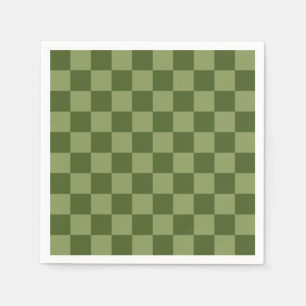Guardanapo De Papel Moss Green Checkerboard