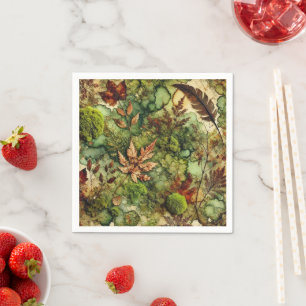 Guardanapo De Papel Mossy Autumn Álcool Ink Decoupage
