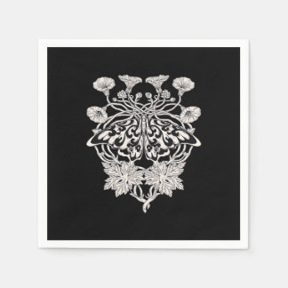 Guardanapo De Papel Moth Talisman - Whimsigoth Screenprint Style Drawi