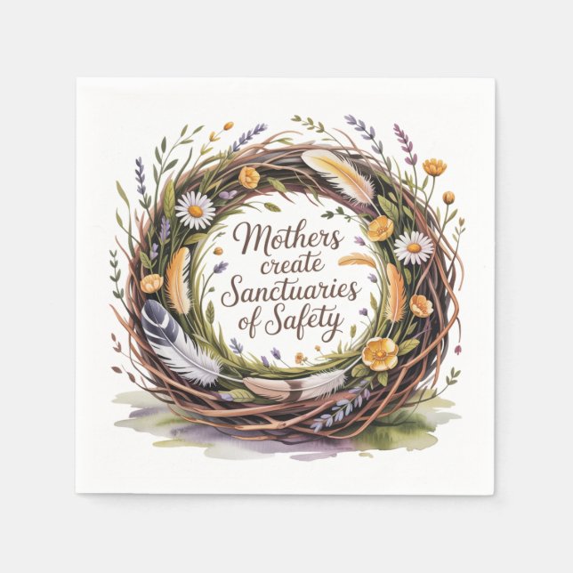 Guardanapo De Papel Mothers Create Sanctuaries Of Safety (Frente)