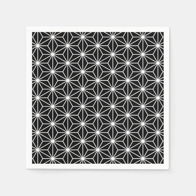 Guardanapo De Papel Motif Asanoha Noir et blanc (Frente)