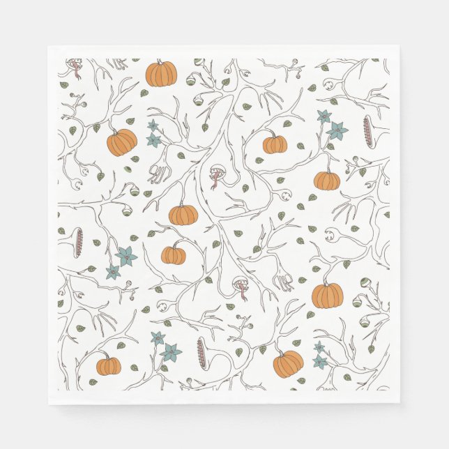 Guardanapo De Papel Motif de vigne effrayante pour Halloween (Frente)
