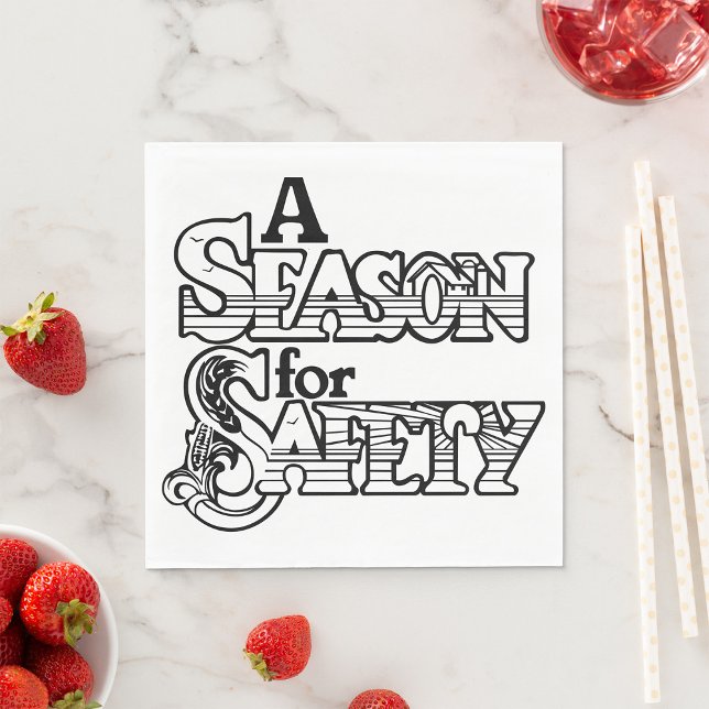 Guardanapo De Papel Motivação Branca e Preto de Segurança (Criador carregado)