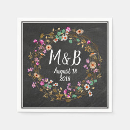 Guardanapo De Papel Motivo de Arte de Coroa Floral em Estilo de País P