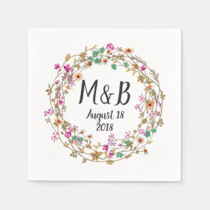 Guardanapo De Papel Motivo de Arte de Coroa Floral Personalizado no Es