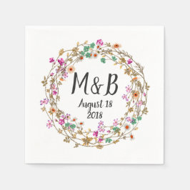 Guardanapo De Papel Motivo de Arte de Grinalda Floral de Estilo Countr