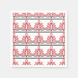 Guardanapo De Papel Motivo popular tradicional romeno no vermelho e no