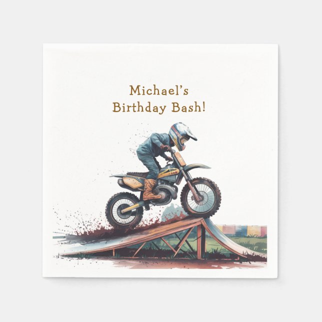 Guardanapo De Papel Motobike Birthday Bash (Frente)