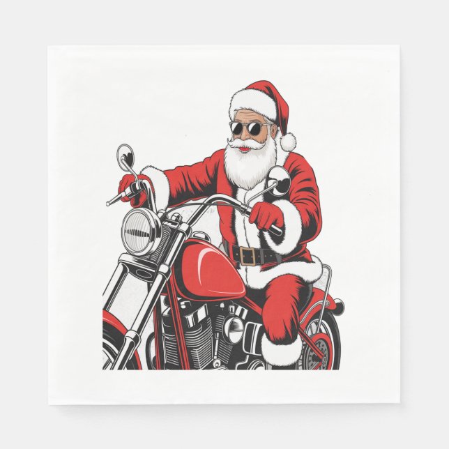 Guardanapo De Papel Motociclo papai noel (Frente)