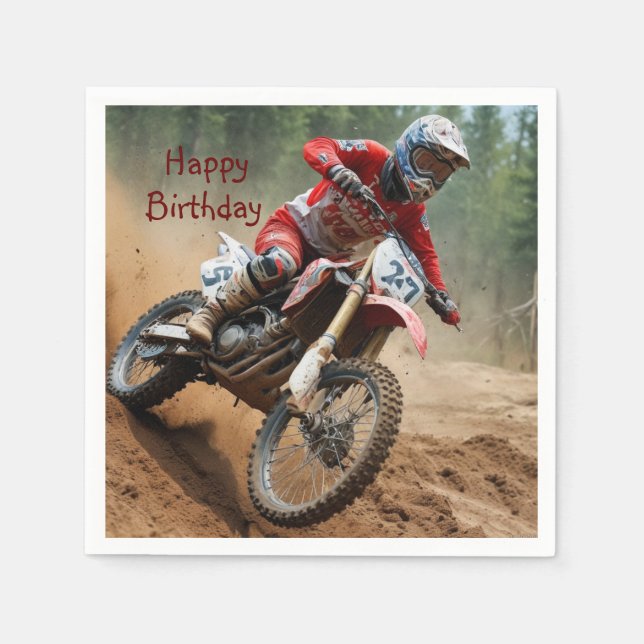 Guardanapo De Papel Motocross Birthday (Frente)