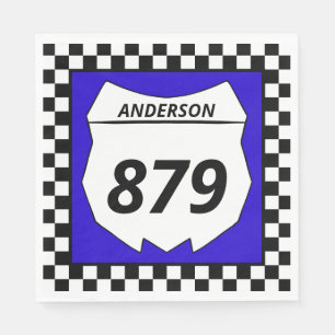 Guardanapo De Papel Motocross Custom Dirt Bike Number Plate on Blue