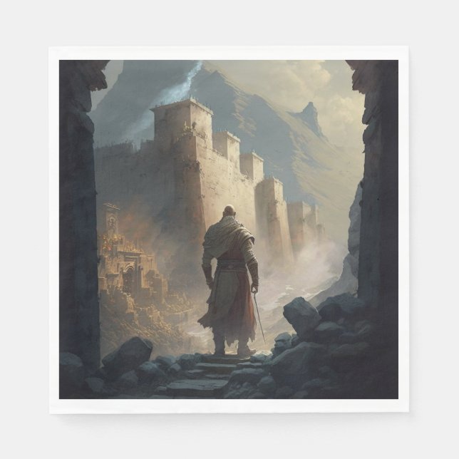 Guardanapo De Papel Mountain Town Siege (Frente)