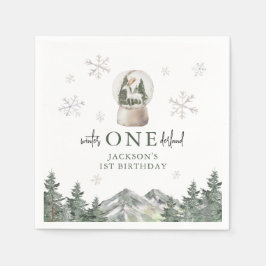 Guardanapo De Papel Mountain Winter Onederland primeiro aniversario Pa