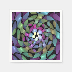 Guardanapo De Papel Movimentos Coloridos Abstrato Trippy Fractal Art