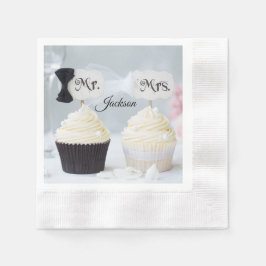 Guardanapo De Papel Mr. and Mrs. Bride and Groom Bridal Shower Napkins