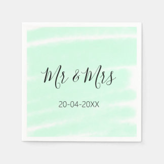 Guardanapo De Papel Mr & Mrs add family name date year wedding favor g