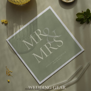 Guardanapo De Papel MR&MRS. Cocktail verde típico mínimo